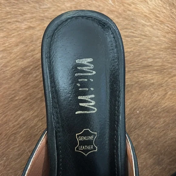 Mi.iM Black Pointed-Toe Mules Sleek Minimalist Design - Picture 5 of 6